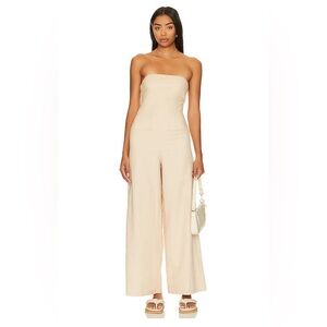 NWT SNDYS Nina Linen Jumpsuit in Natural, size XS
